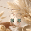 Boucles d'Oreilles Argentées "Cascade" — Double Anneau & Franges Miyuki