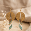 Gemini_Generated_Image_9estl9estl9estl9 Boucles d'Oreilles Disque Doré "Éclipse" — Franges Miyuki Turquoise