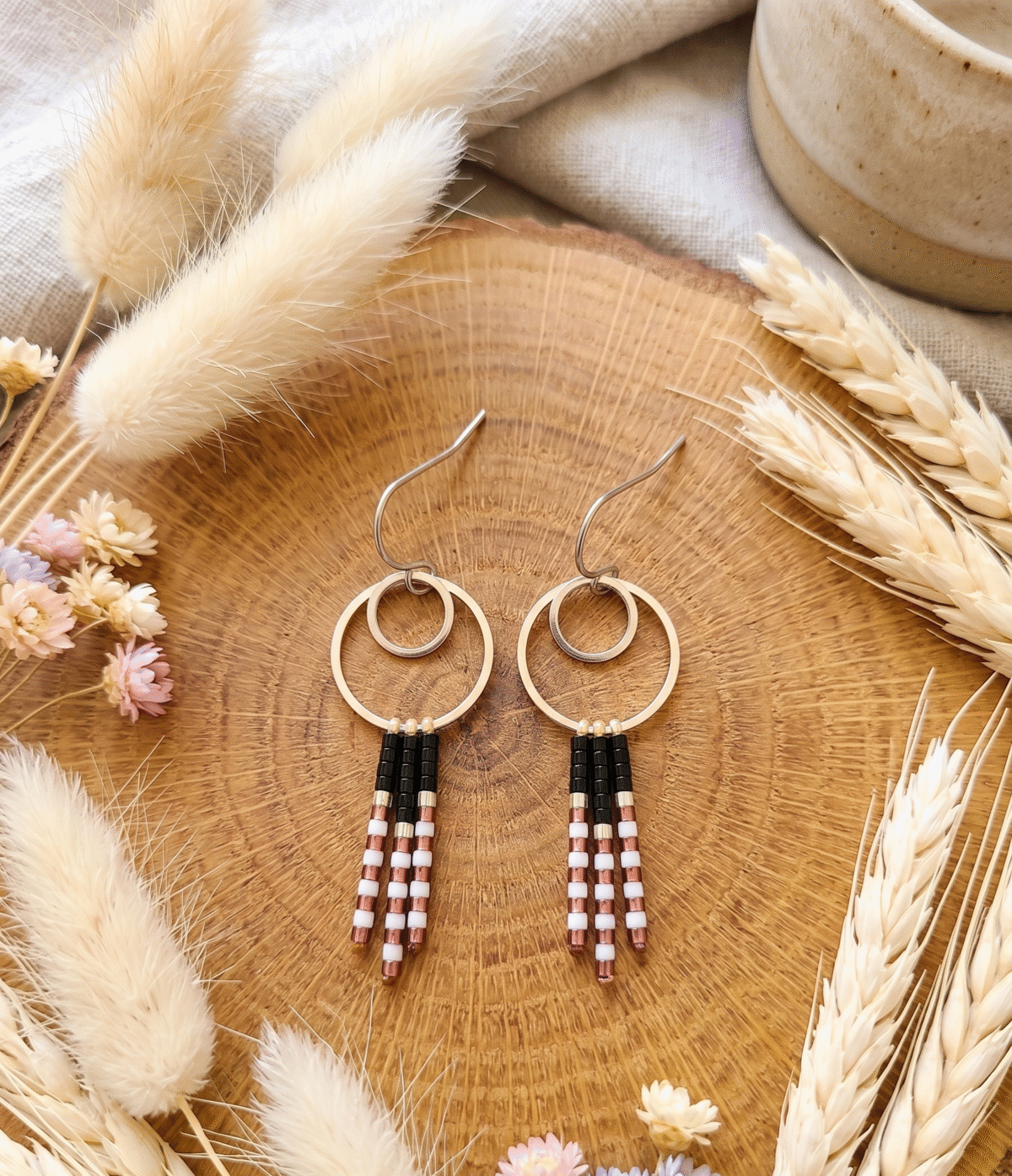 Gemini_Generated_Image_whyps2whyps2whyp Boucles d'Oreilles Argentées "Écho" — Double Anneau & Franges Miyuki
