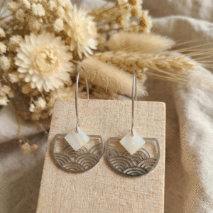 Boucles D’Oreilles Pendantes Ajourées Dorées En Laiton Et Acier Inoxydable