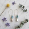 Sans titre3 Boucles d’Oreilles Pendantes Turquoise Et Pampille Argentée – Élégantes Et Fait Main