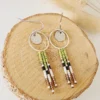Boucles d’Oreilles Pendantes Vert Amande En Perles Miyuki