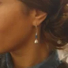 il_fullxfull.3521863374_nyzm Boucles d’Oreilles Pendantes Turquoise Et Pampille Argentée – Élégantes Et Fait Main