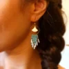 Boucles d’Oreilles Bohèmes Turquoise Et Dorées En Émail Et Miyuki