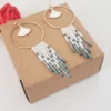 Boucles d’Oreilles Bohèmes Vert d’Eau Avec Nacre Et Miyuki