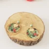 Boucles D’Oreilles Japonaises Dorées Avec Perle Howlite