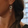 Boucles d’Oreilles Ethniques Noires Avec Cabochon Et Perles Miyuki