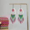 Boucles d’Oreilles Bohèmes Multicolores Avec Perle Naturelle Et Perles Miyuki