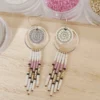 Boucles d’Oreilles Bohèmes Blanches Avec Nacre Et Miyuki