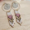 Boucles d’Oreilles Bohèmes Blanches Avec Nacre Et Miyuki