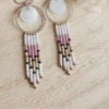 Boucles d’Oreilles Bohèmes Blanches Avec Nacre Et Miyuki