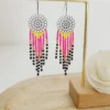 Boucles d’Oreilles Bohèmes En Perles Miyuki Tissées À La Main