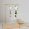 Boucles d’Oreilles Pendantes Vert Amande En Perles Miyuki