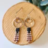 Boucles d’Oreilles Minimalistes Noires Et Roses