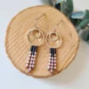 Boucles d’Oreilles Minimalistes Noires Et Roses