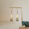 Boucles Dorées Martelées En Laiton Et Acier Inoxydable