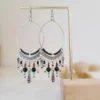 Boucles Pendantes Orientales En Perles Naturelles Et Miyuki