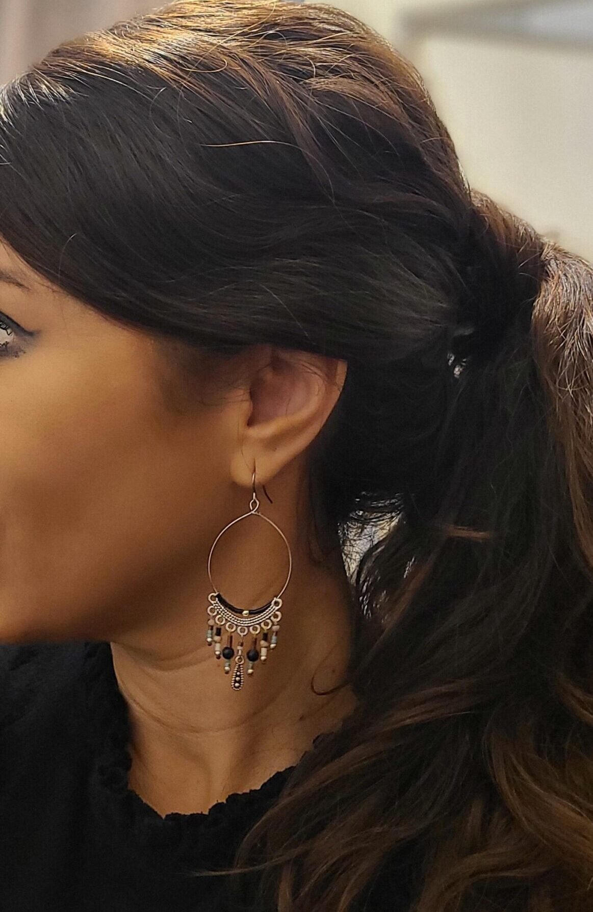 Boucles d'Oreilles Argentées "Bohème Chic" — Perles Miyuki & Howlite