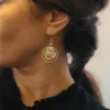 Boucles D’Oreilles Japonaises Dorées Avec Perle Howlite