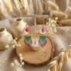 Boucles d’Oreilles Bohèmes Multicolores Avec Perle Naturelle Et Perles Miyuki