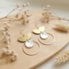 Boucles d'Oreilles Nacre Dorées "Harmonie" — Demi-Lune & Anneau