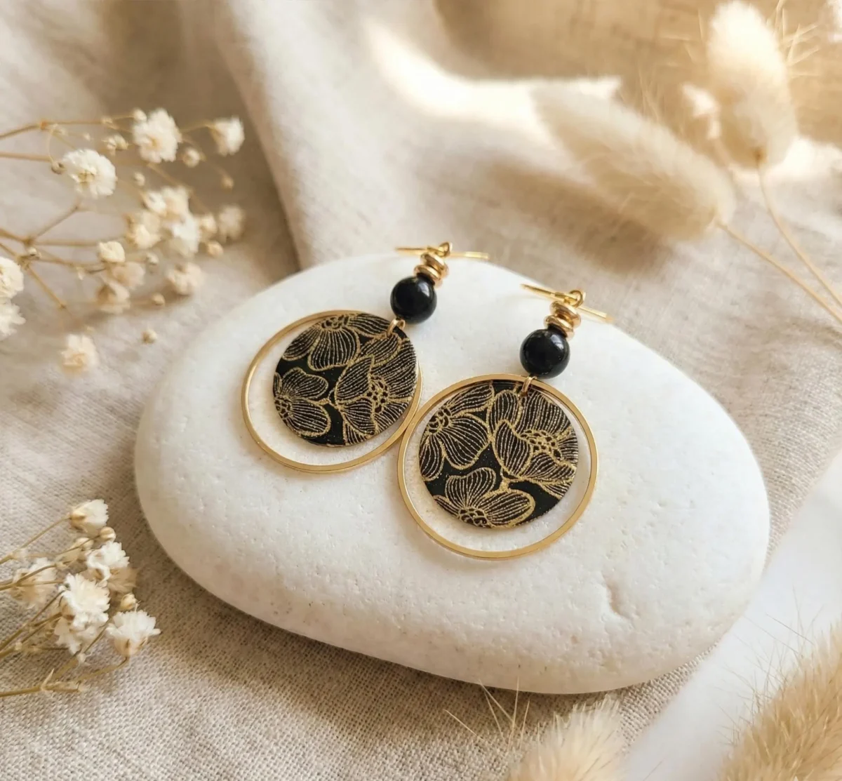 il_fullxfull.7508650907_2pga Boucles D’Oreilles Japonaises Pendantes Hématite Dorées