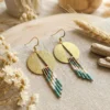 il_fullxfull.7549154524_tpng Boucles d'Oreilles Disque Doré "Éclipse" — Franges Miyuki Turquoise