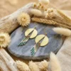 il_fullxfull.7597080741_5t3v Boucles d'Oreilles Disque Doré "Éclipse" — Franges Miyuki Turquoise