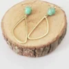 Boucles D’Oreilles Pendantes Dorées Avec Perle Howlite Turquoise