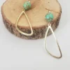 Boucles D’Oreilles Pendantes Dorées Avec Perle Howlite Turquoise