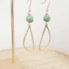 Boucles D’Oreilles Pendantes Dorées Avec Perle Howlite Turquoise