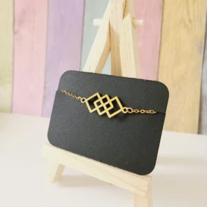 Bracelet Doré Motif Losanges Entrelacés – Bijou Fait Main Chic Et Minimaliste