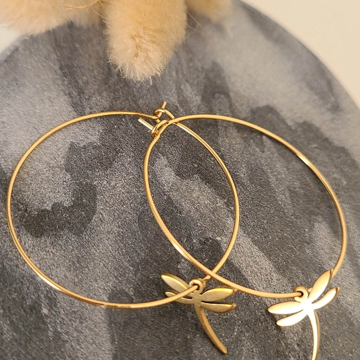 Boucles d’Oreilles Créoles Libellule