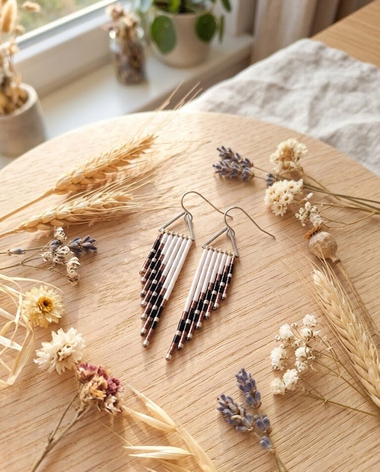 8 Boucles d'Oreilles Tissées "Voyage Ethnique" — Franges Miyuki