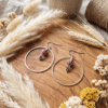 Boucles d'oreilles argentées créole motif japonais