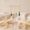 Parure Dorée "Vert Sapin" — Collier & Créoles Assortis
