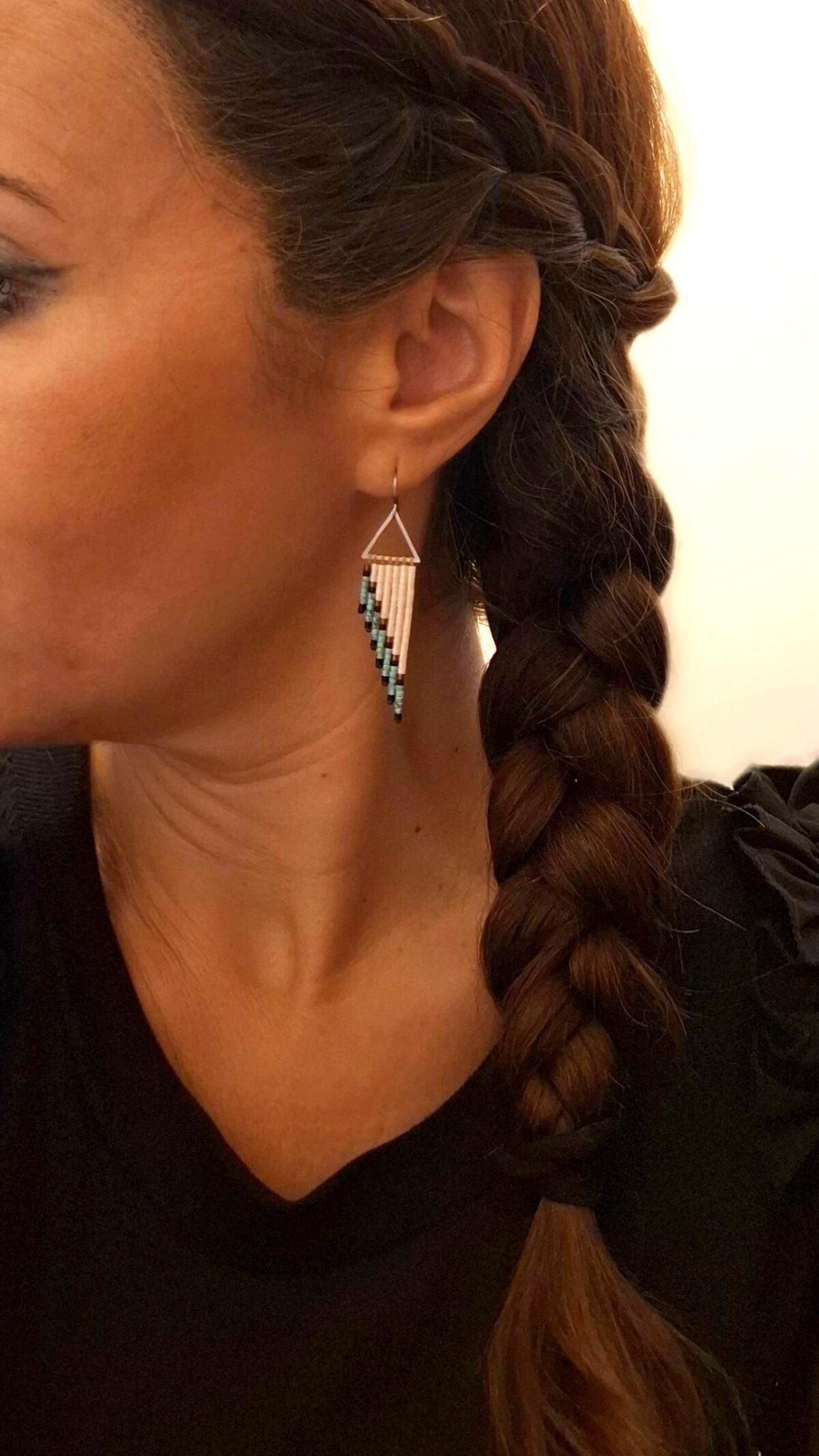 Boucles d'Oreilles Tissées "Éclat Turquoise" — Franges Miyuki