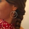 Boucles d'Oreilles Argentées "Écho Bohème" — Double Cercle & Losange