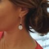 Boucles d'Oreilles Argentées "Mandala" — Pastille Ronde & Hématite Bleue - photo 2