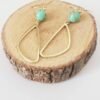 Boucles d'Oreilles Dorées "Vallée" — Grande Goutte & Howlite Verte - photo 2