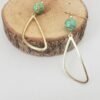 Boucles d'Oreilles Dorées "Vallée" — Grande Goutte & Howlite Verte - photo 3