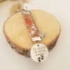 Porte-clés annonce grossesse – tissu Liberty et médaille gravée - photo 4