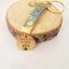Porte-clés annonce grossesse – tissu Liberty et médaille gravée - photo 3