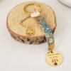 Porte-clés annonce grossesse – tissu Liberty et médaille gravée - photo 5