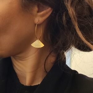Éventail Doré Art Déco — Créoles, Collier ou Parure