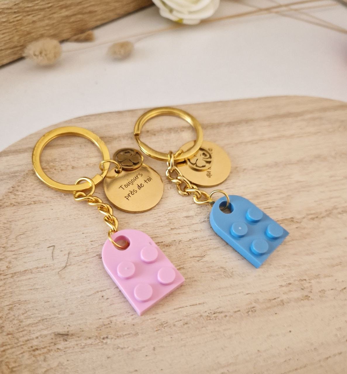 Porte-clés personnalisé double médaille – lot de 2 à partager - photo 5