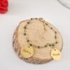 Bracelet personnalisé médaille gravée et chaîne perlée – 14 couleurs - photo 4