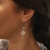 Boucles d'Oreilles Argentées "Arabesque" — Rondes Ajourées & Perles Naturelles