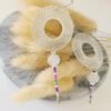 Boucles d'Oreilles Tissées "Cascade" — Cercle Ajouré & Quartz Blanc - photo 4