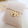 Bracelet personnalisé médaille gravée et chaîne perlée – 14 couleurs - photo 7